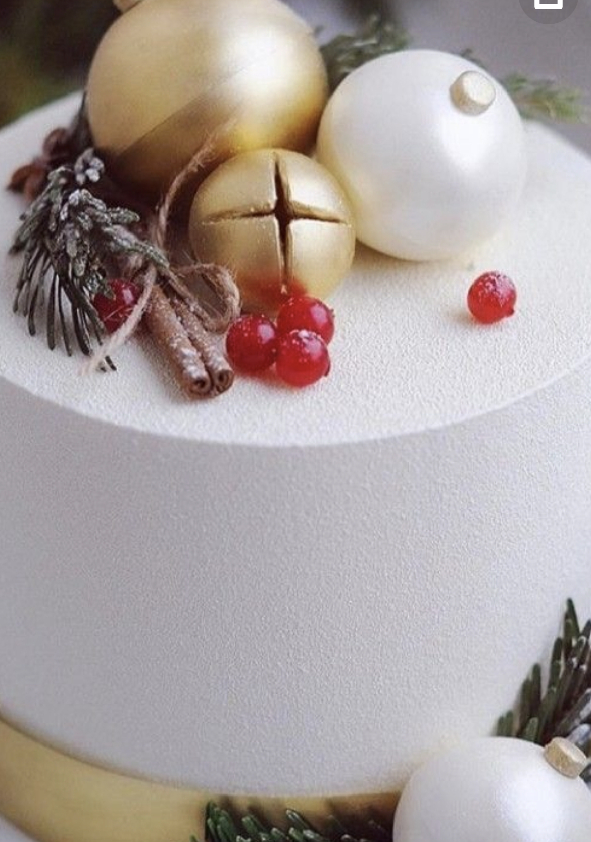 Photo of winter themed cake, choose from filled sponge or luxury fruit cake. Christmas or winter birthday.